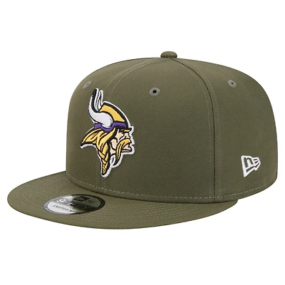 Men's New Era  Olive Minnesota Vikings Main 9FIFTY Snapback Hat
