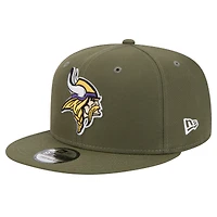 Men's New Era  Olive Minnesota Vikings Main 9FIFTY Snapback Hat