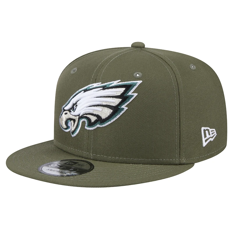 Men's New Era Olive Philadelphia Eagles Main 9FIFTY Snapback Hat