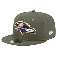Men's New Era  Olive Baltimore Ravens Main 9FIFTY Snapback Hat
