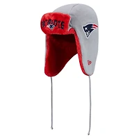 Men's New Era Gray New England Patriots Helmet Head Trapper Knit Hat