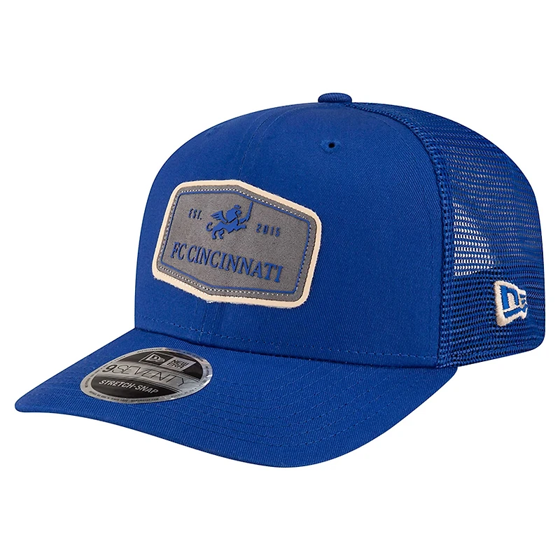 Men's New Era Blue FC Cincinnati Labeled 9SEVENTY Trucker Stretch-Snap Adjustable Hat