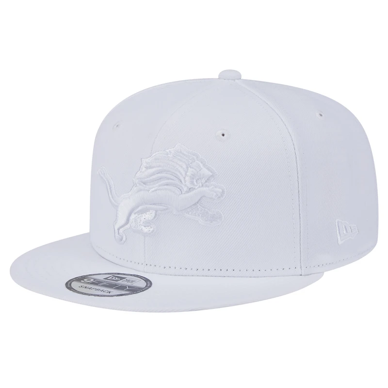 Men's New Era Detroit Lions Main White on White 9FIFTY Snapback Hat