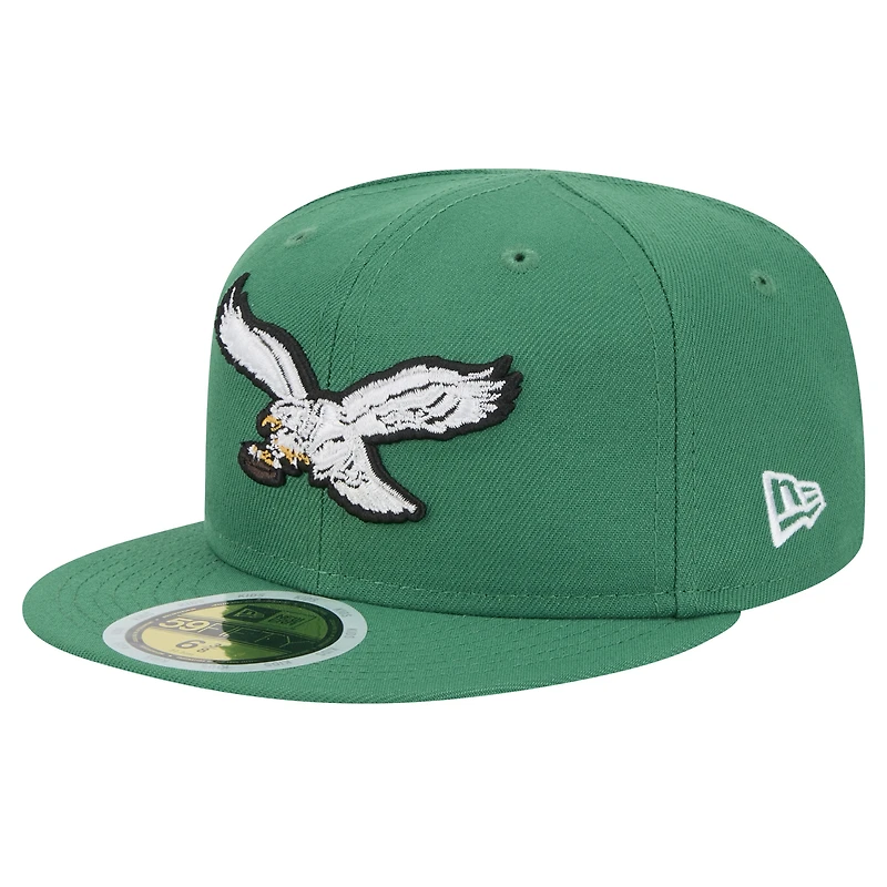 Youth New Era  Kelly Green Philadelphia Eagles Main 59FIFTY Fitted Hat