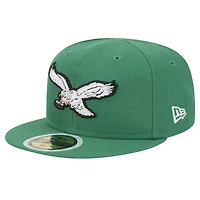 Youth New Era  Kelly Green Philadelphia Eagles Main 59FIFTY Fitted Hat