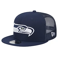 Men's New Era College Navy Seattle Seahawks  Main Trucker 9FIFTY Snapback Hat