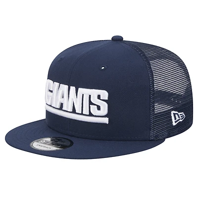 Men's New Era Navy New York Giants Throwback Main Trucker 9FIFTY Snapback Hat
