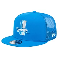 Men's New Era Blue Detroit Lions Throwback Main Trucker 9FIFTY Snapback Hat