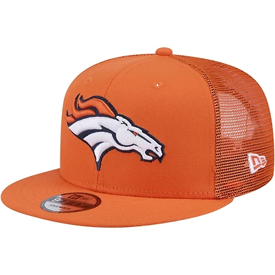 Men's New Era Orange Denver Broncos  Main Trucker 9FIFTY Snapback Hat