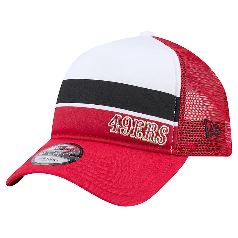 Preschool New Era Scarlet San Francisco 49ers Sport Night Color Block 9FORTY A-Frame Trucker Adjustable Hat