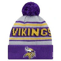 Youth New Era Purple Minnesota Vikings Main Cuffed Knit Hat with Pom