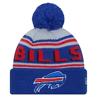 Youth New Era Royal Buffalo Bills Main Cuffed Knit Hat with Pom