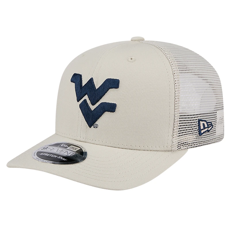Men's New Era Natural West Virginia Mountaineers Canvas 9SEVENTY Stretch-Snap Adjustable Hat