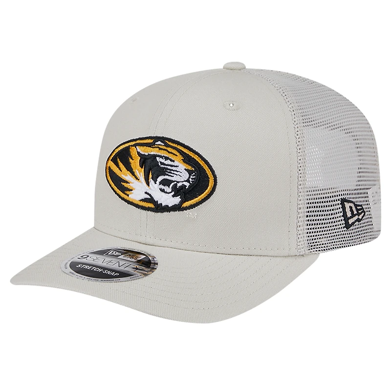 Men's New Era Stone Missouri Tigers Canvas 9SEVENTY Stretch-Snap Adjustable Hat