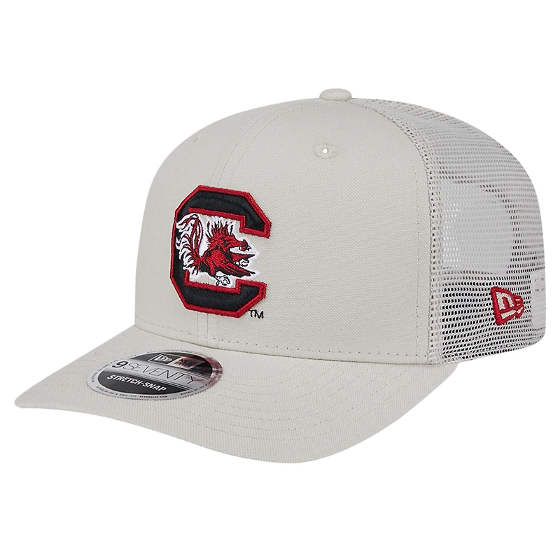 Men's New Era Stone South Carolina Gamecocks Canvas 9SEVENTY Stretch-Snap Adjustable Hat