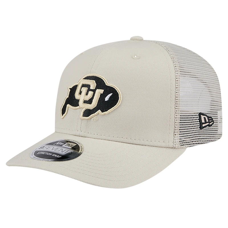 Men's New Era Stone Colorado Buffaloes Canvas 9SEVENTY Stretch-Snap Adjustable Hat