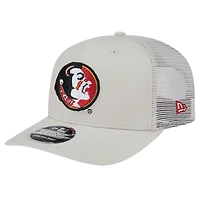 Men's New Era Stone Florida State Seminoles Canvas 9SEVENTY Stretch-Snap Adjustable Hat