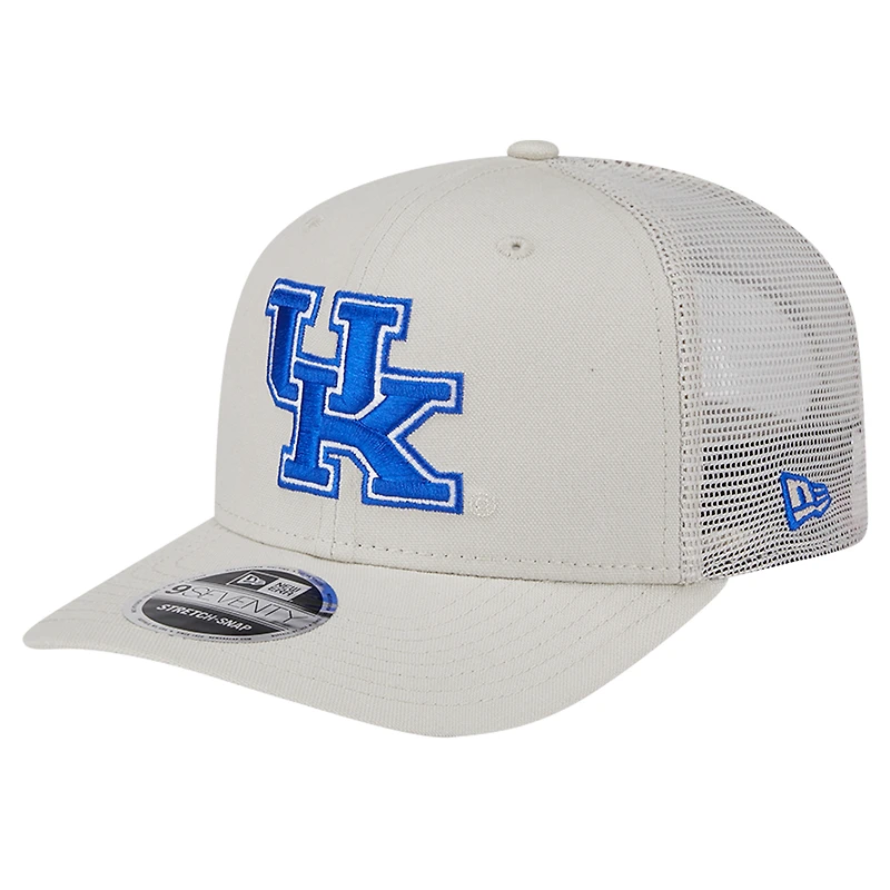 Men's New Era Stone Kentucky Wildcats Canvas 9SEVENTY Stretch-Snap Adjustable Hat