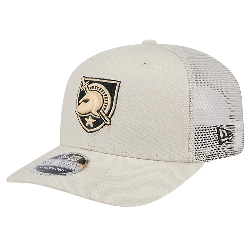 Men's New Era Natural Army Black Knights Canvas 9SEVENTY Stretch-Snap Adjustable Hat