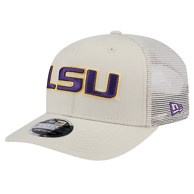 Men's New Era Stone LSU Tigers Canvas 9SEVENTY Stretch-Snap Adjustable Hat