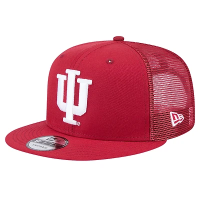 Men's New Era Crimson Indiana Hoosiers 9FIFTY Trucker Snapback Hat