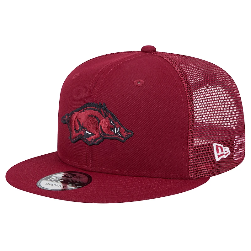 Men's New Era Cardinal Arkansas Razorbacks 9FIFTY Trucker Snapback Hat