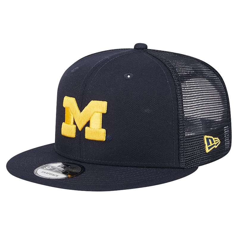 Men's New Era Navy Michigan Wolverines Trucker 9FIFTY Snapback Hat