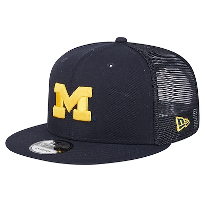 Men's New Era Navy Michigan Wolverines Trucker 9FIFTY Snapback Hat