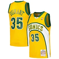 Men's Mitchell & Ness Kevin Durant Yellow Seattle SuperSonics  2007/08 Hardwood Classics Swingman Throwback Jersey