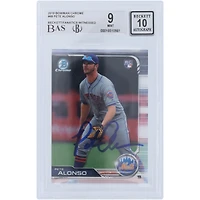 Pete Alonso New York Mets Autographed 2019 Bowman Chrome #48 Beckett Fanatics Witnessed Authenticated 9/10 Rookie Card
