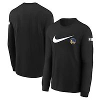 Youth Nike Black Golden State Warriors Swoosh Long Sleeve T-Shirt