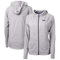 Women's Cutter & Buck Gray Pittsburgh Pirates City Connect Adapt Eco Knit Hybrid Recycled Full-Zip Hooded Jacket