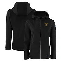 Women's Cutter & Buck Black Seattle Mariners City Connect Evoke Eco Softshell Recycled Full-Zip Hooded Jacket