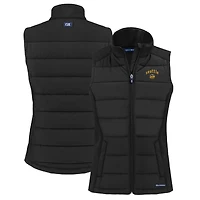 Women's Cutter & Buck Black Seattle Mariners City Connect Evoke Hybrid Eco Softshell Recycled Full-Zip Vest