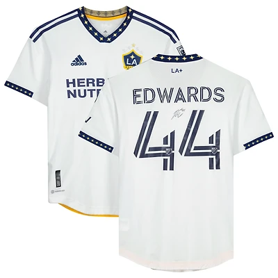 Raheem Edwards LA Galaxy Autographed Match-Used #44 White Jersey from the 2023 MLS Season