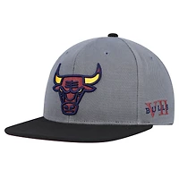Men's Mitchell & Ness Gray/Black Chicago Bulls Core Snapback Hat