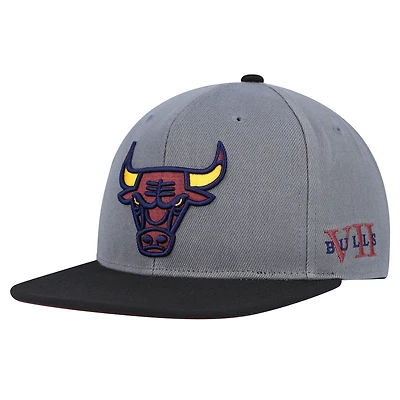 Men's Mitchell & Ness Gray/Black Chicago Bulls Core Snapback Hat