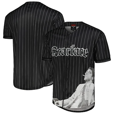 Unisex Reason Black Scarface Pinstripe Baseball Jersey
