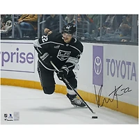 Kevin Fiala Los Angeles Kings Autographed 16" x 20" Black Jersey with Puck Photograph