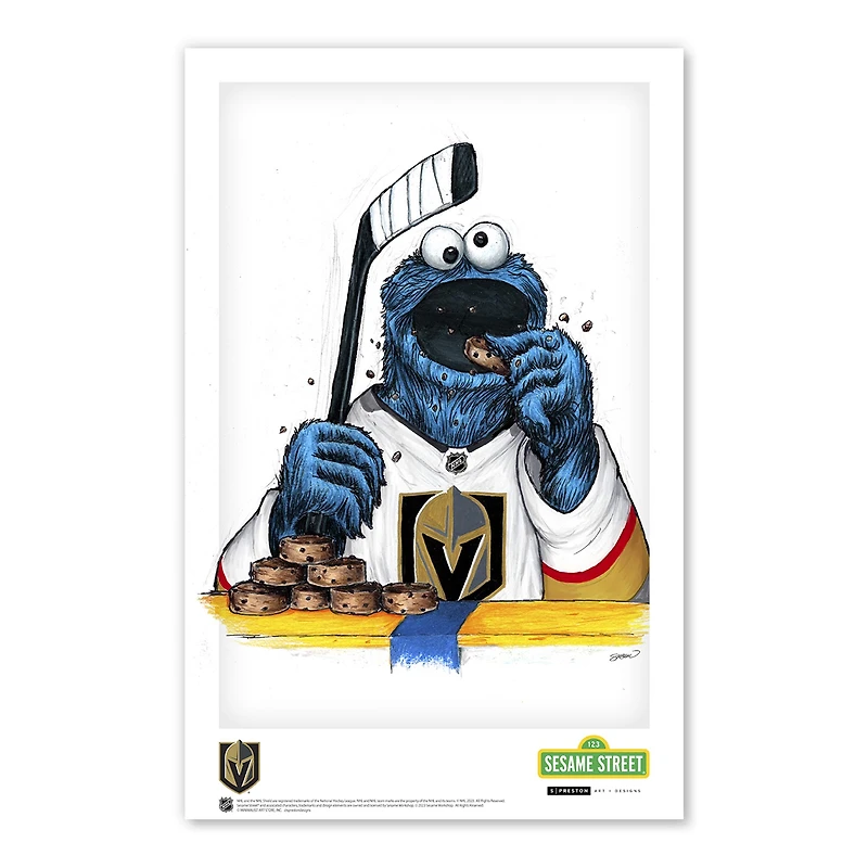 Cookie Monster Vegas Golden Knights 11" x 17" Sesame Street Poster Print