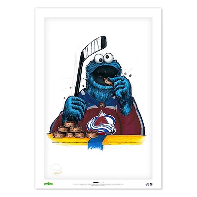 Cookie Monster Colorado Avalanche 14" x 20" Sesame Street Limited Edition Fine Art Print