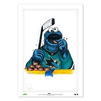 Cookie Monster San Jose Sharks 14" x 20" Sesame Street Limited Edition Fine Art Print