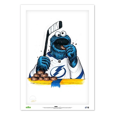 Cookie Monster Tampa Bay Lightning 14" x 20" Sesame Street Limited Edition Fine Art Print