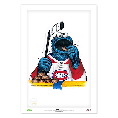 Cookie Monster Montreal Canadiens 14" x 20" Sesame Street Limited Edition Fine Art Print