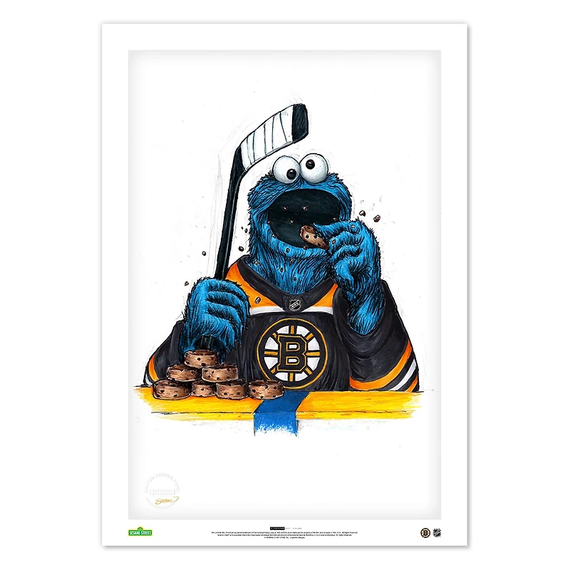 Cookie Monster Boston Bruins 24" x 36" Sesame Street Limited Edition Fine Art Print