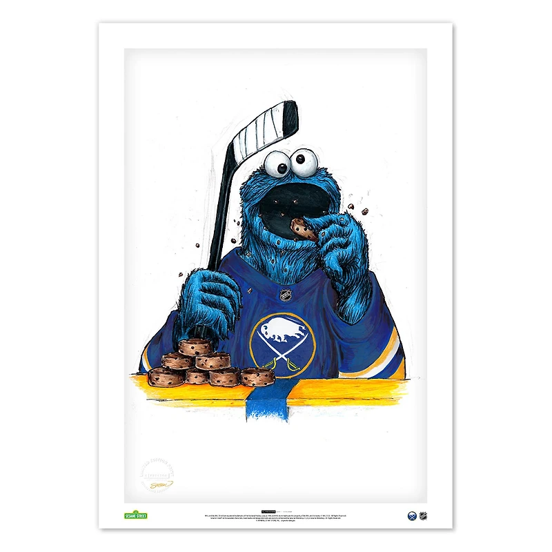 Cookie Monster Buffalo Sabres 24" x 36" Sesame Street Limited Edition Fine Art Print