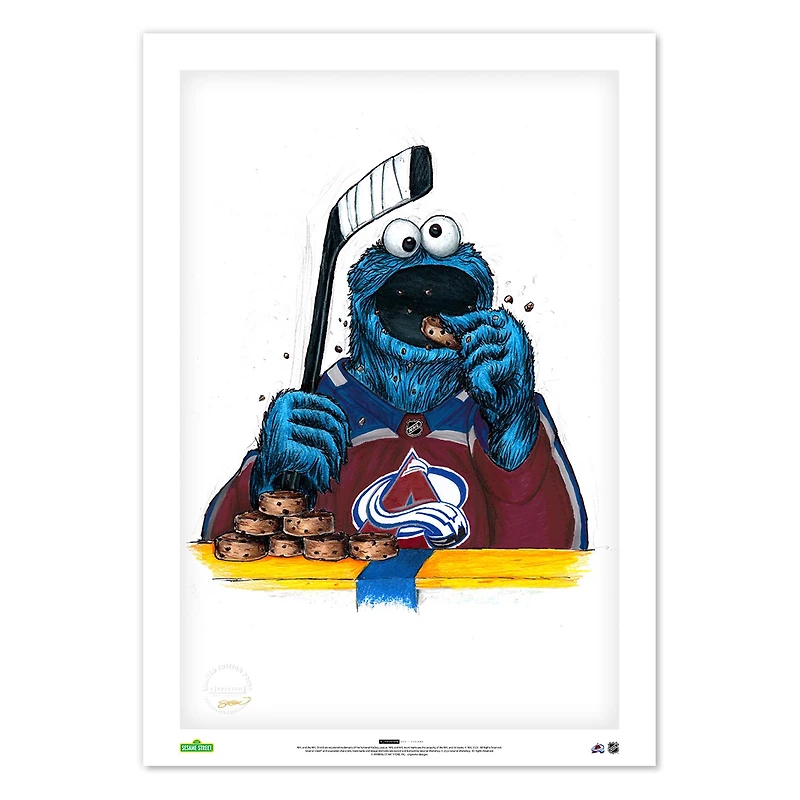 Cookie Monster Colorado Avalanche 24" x 36" Sesame Street Limited Edition Fine Art Print