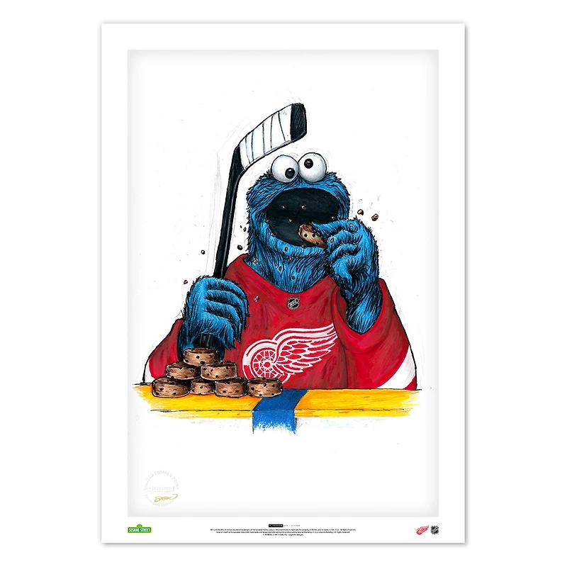 Cookie Monster Detroit Red Wings 24" x 36" Sesame Street Limited Edition Fine Art Print