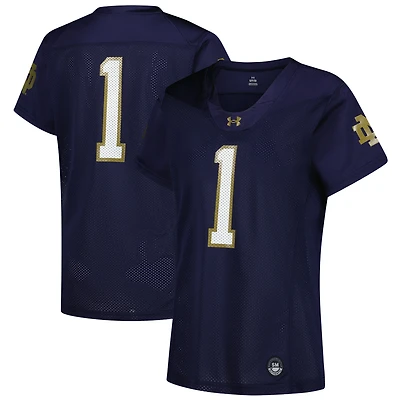Women's Under Armour #1 Navy Notre Dame Fighting Irish Replica Football Jersey