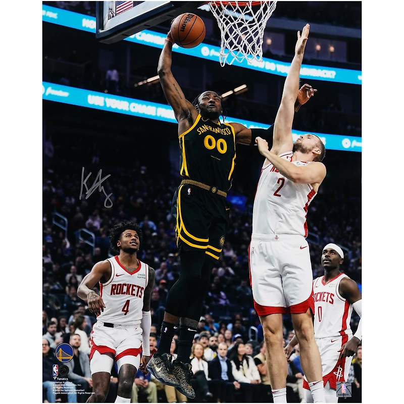Jonathan Kuminga Golden State Warriors Autographed 16" x 20" Dunk vs. Houston Rockets Photograph
